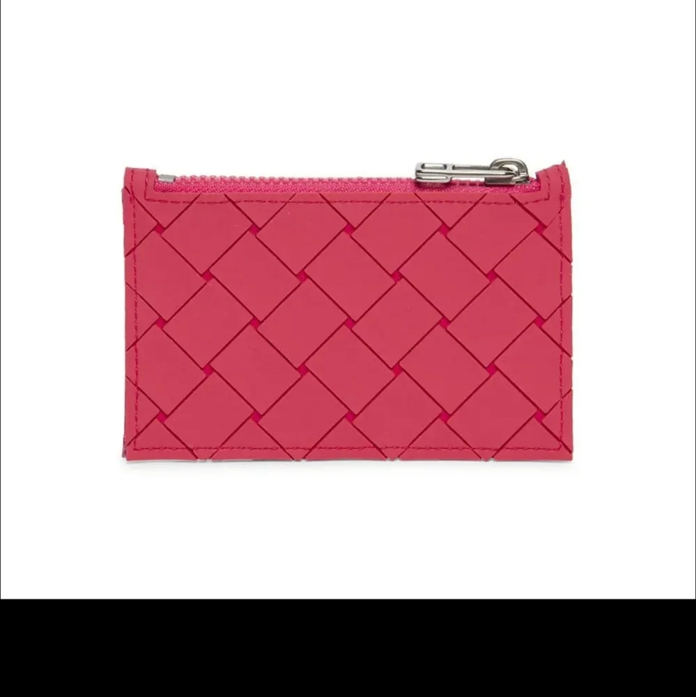 Bottega Veneta Intrecciato credit card case - pink Woven Card Holder New